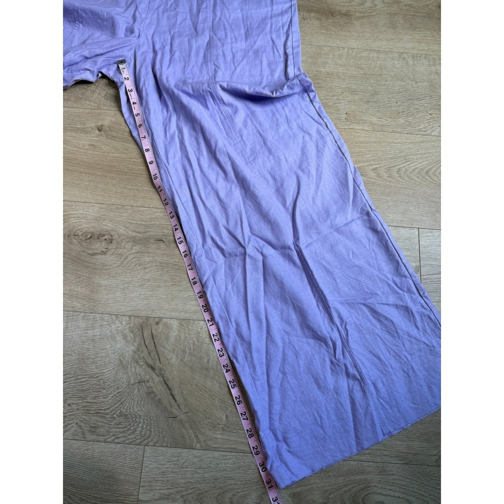 NWT Womens ON 34TH purple linen blend sleeveless jumpsuit ruffle summer size XL - Picture 5 of 16